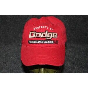 Dodge Hat Cap Strap Back Red Performance Division Chrysler Car Truck Mens